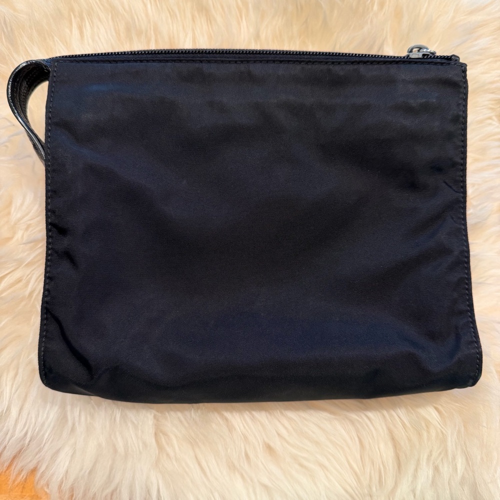 Prada Black‎ Nylon Pouch Bag with Silver Luggage Logo - Picture 6 of 9
